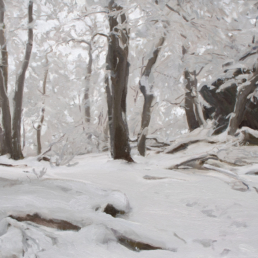 Paintinb of snow by Tomas Honz
